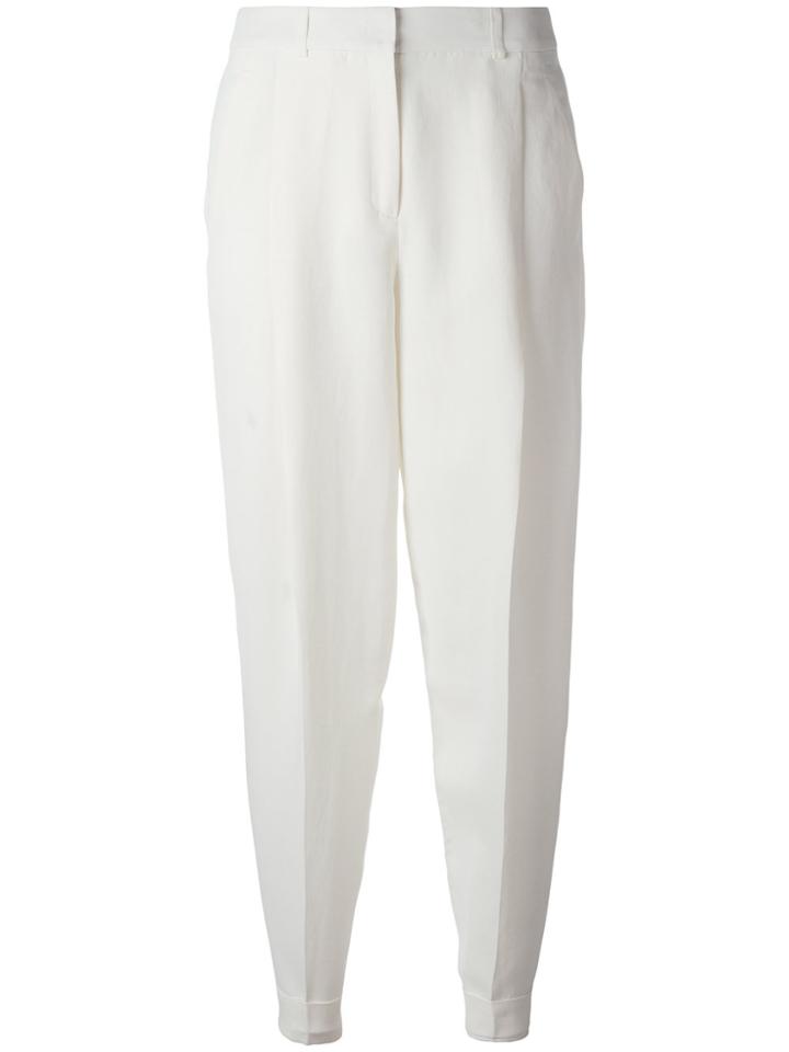 Jil Sander Navy High Waisted Trousers - Nude & Neutrals