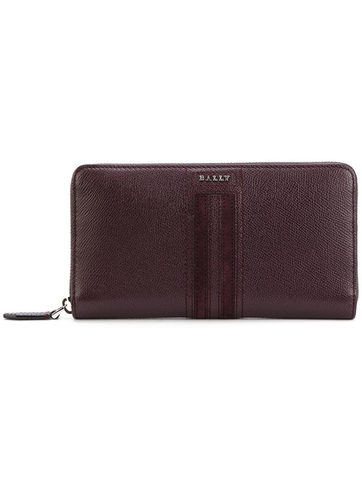 Bally Striped Zip Around Wallet - Red