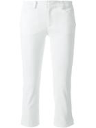 Guild Prime Slit Detail Capri Cropped Trousers, Women's, Size: 38, White, Polyester/triacetate