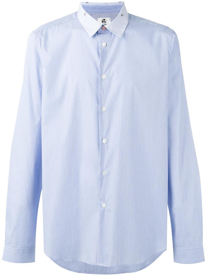 Ps By Paul Smith Striped Shirt, Men's, Size: Xl, Blue, Cotton/polyamide/spandex/elastane