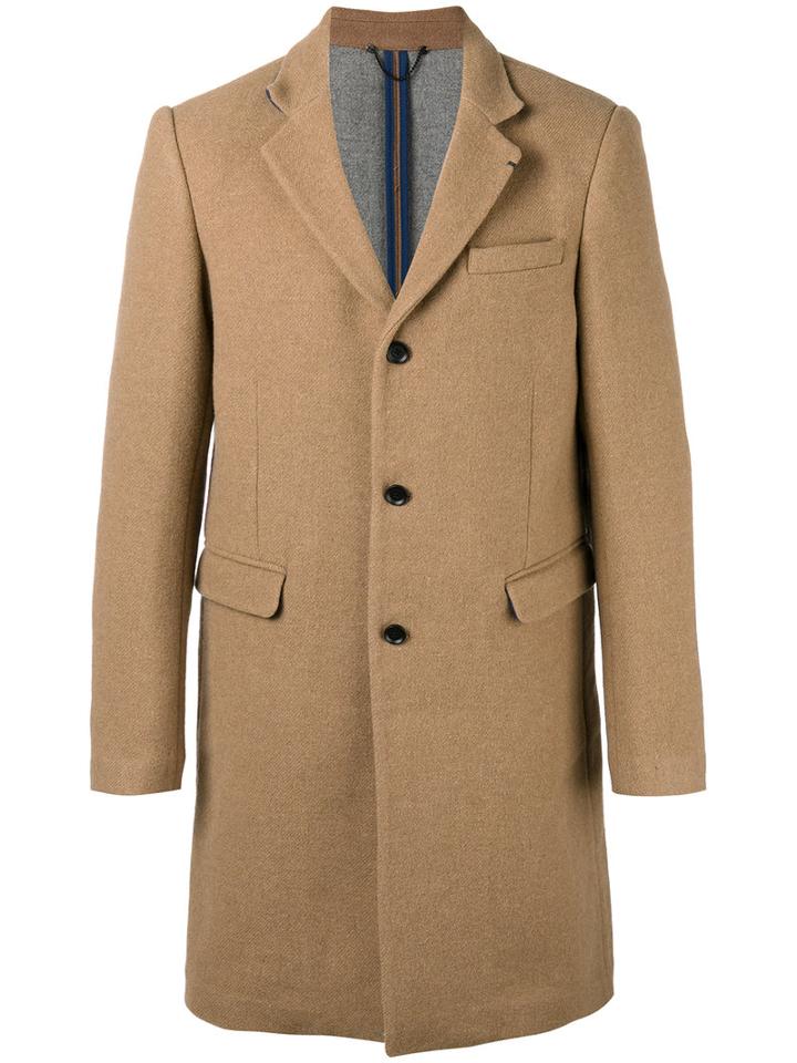 Diesel Single-breasted Coat, Men's, Size: 50, Brown, Wool/polyester/nylon/polyester