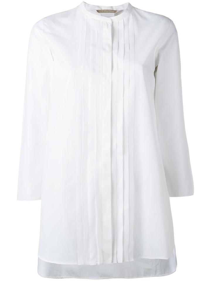 's Max Mara - Pleated Front Shirt - Women - Cotton - 36, White, Cotton