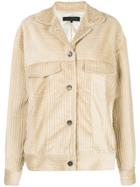 Miaoran Corded Oversized Jacket - Pink & Purple