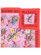 Gucci - Flora Snake Print Shawl - Women - Silk/wool - One Size, Pink/purple, Silk/wool