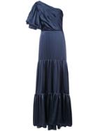 Johanna Ortiz One-shoulder Tiered Dress - Blue
