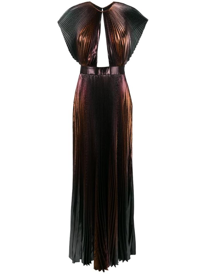 Givenchy Micro Pleated Long Dress - Gold
