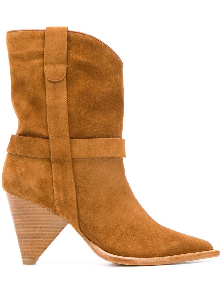 Aldo Castagna Cone Heel Boots - Brown