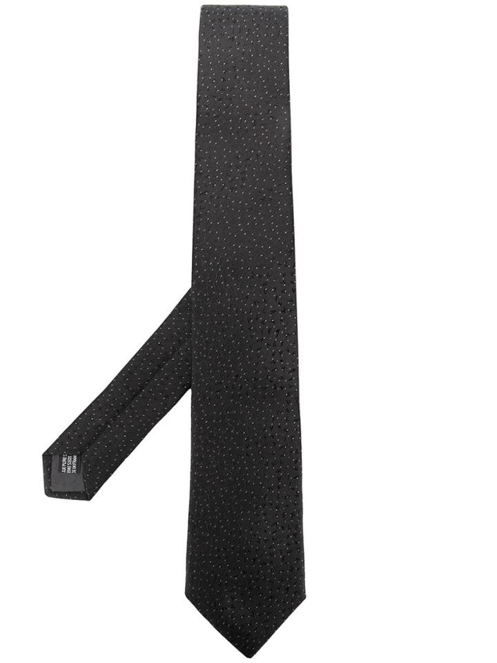 Lanvin Embroidered Detail Tie - Black