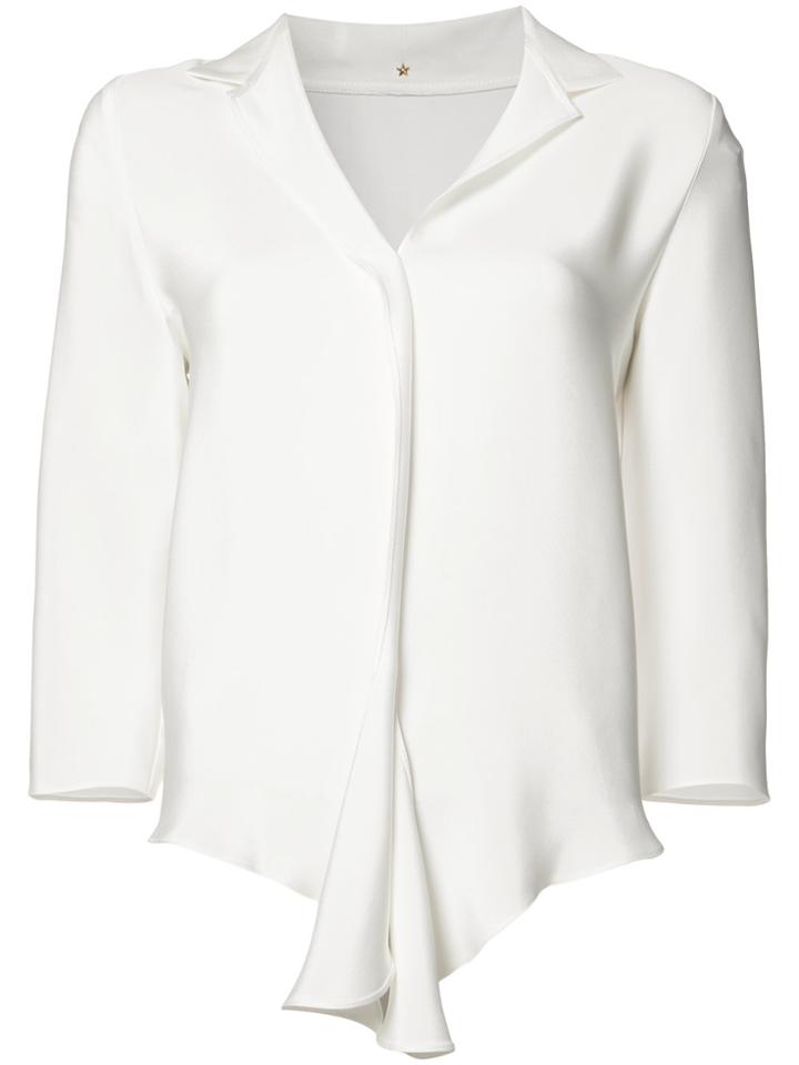 Peter Cohen Flounce Hem Blouse - White