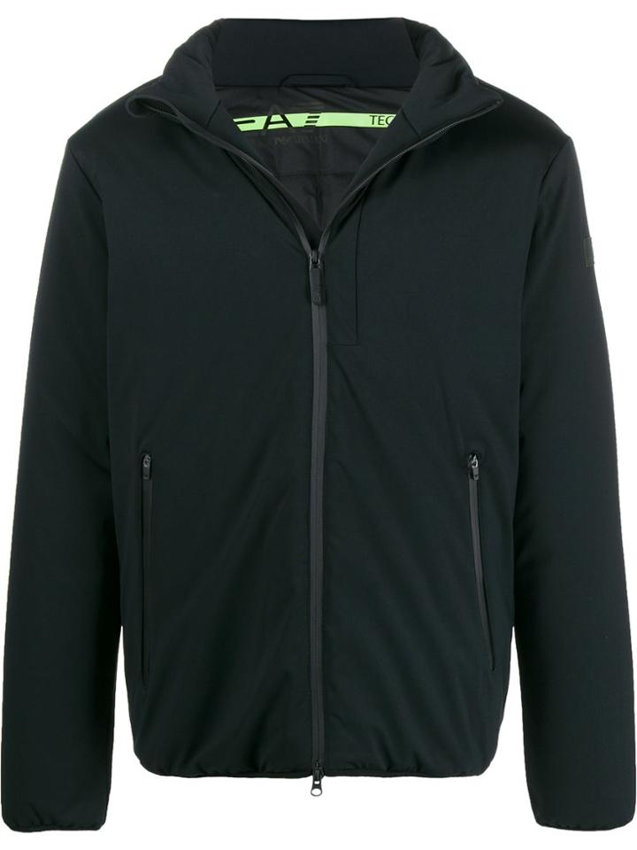 Ea7 Emporio Armani Zipped Puffer Jacket - Black