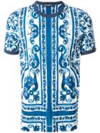Dolce & Gabbana Damask Short Sleeve T-shirt - Blue