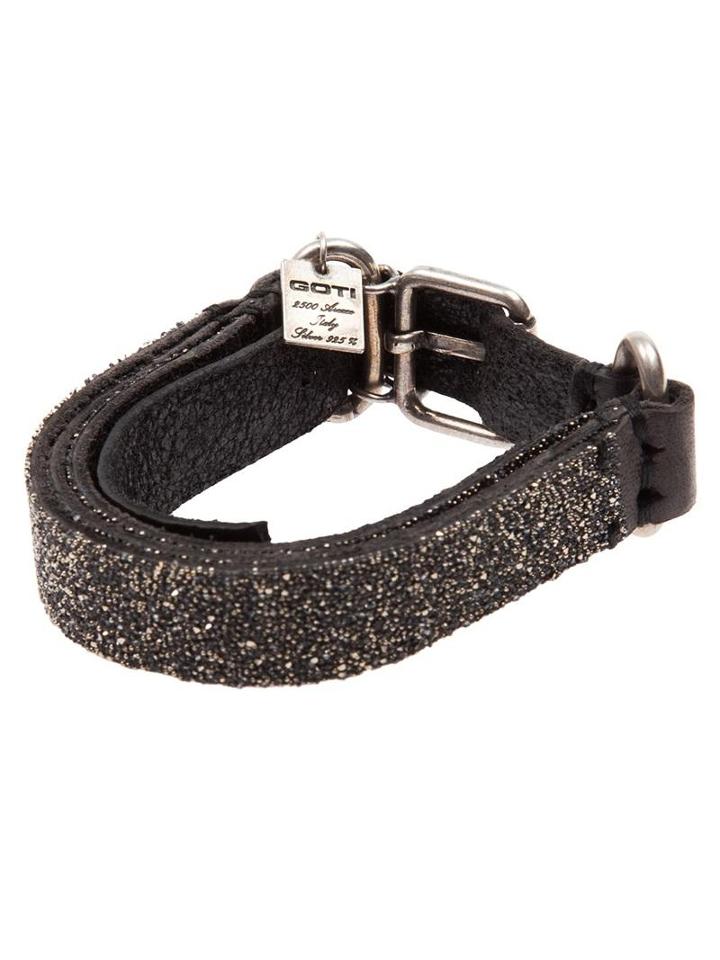 Goti Embellised Layered Leather Bracelet