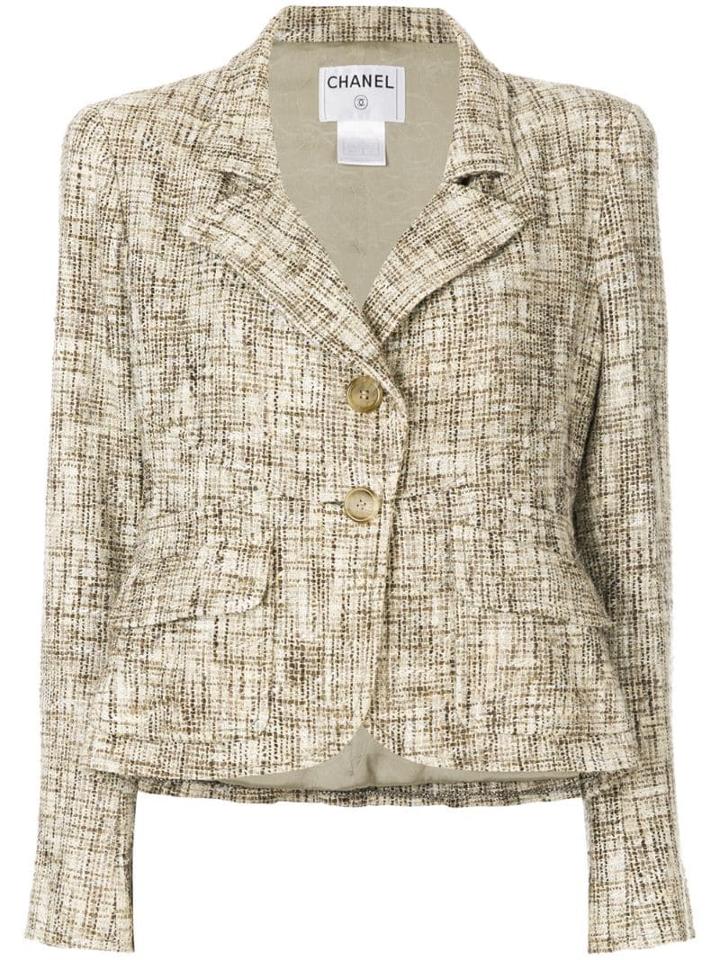Chanel Pre-owned Tweed Effect Blazer - Neutrals