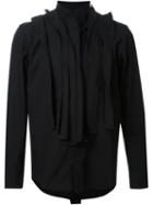 Yang Li Layered Front Shirt, Men's, Size: 44, Black, Cotton