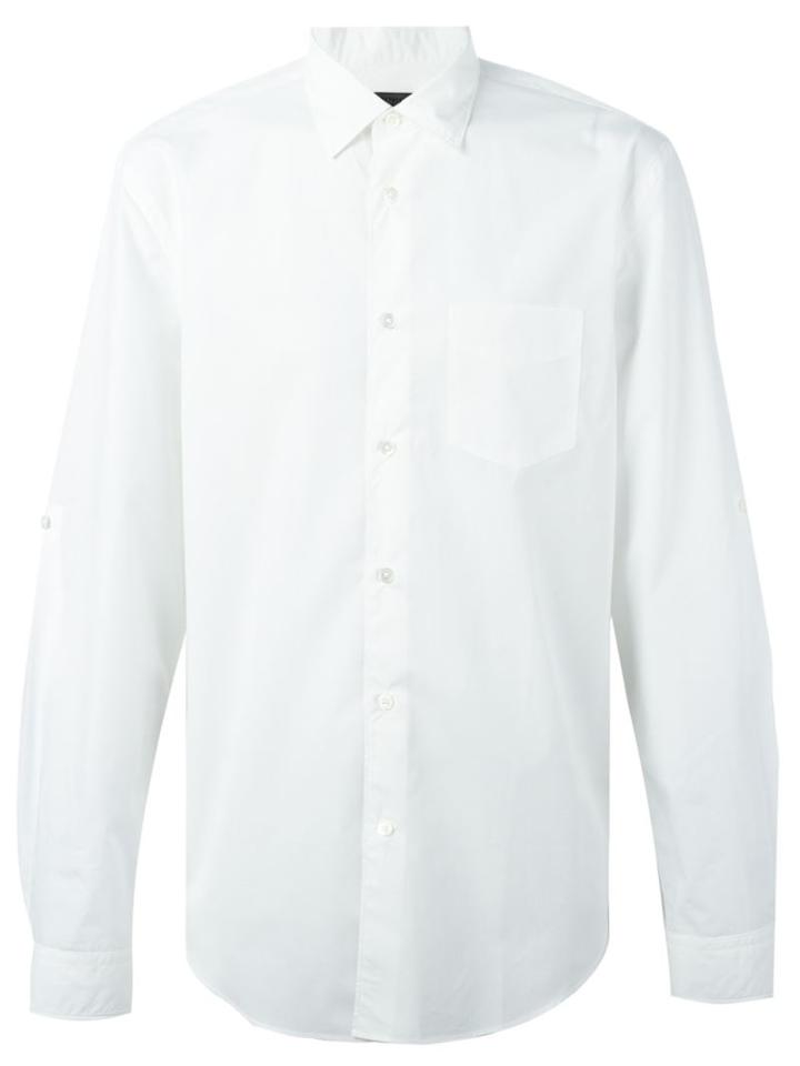 John Varvatos Classic Shirt, Men's, Size: Large, White, Cotton