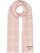 Burberry Embroidered Vintage Check Lightweight Cashmere Scarf -