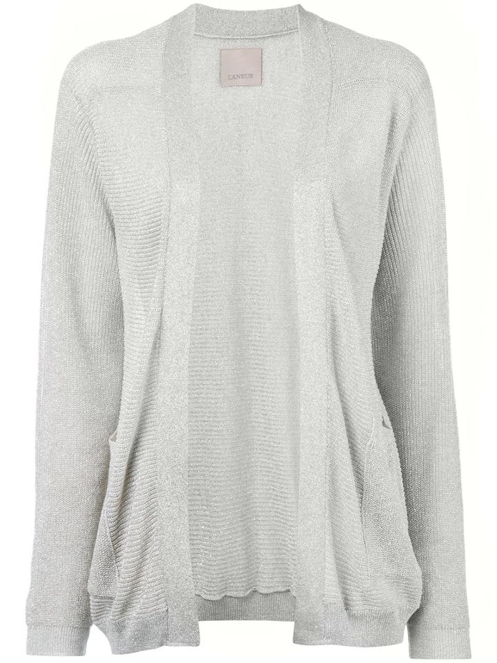 Laneus - Ribbed Open Front Cardigan - Women - Polyamide/polyester/viscose - 42, Women's, Nude/neutrals, Polyamide/polyester/viscose