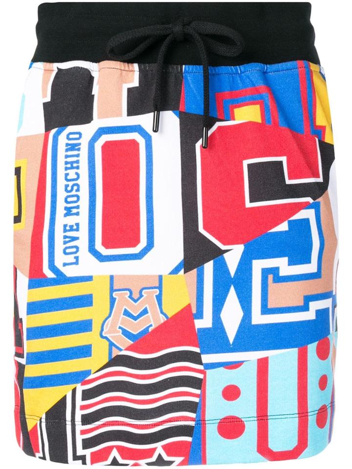 Love Moschino Lettering Print Mini Skirt - Black
