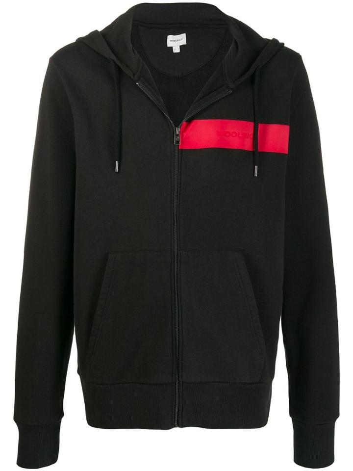 Woolrich Block Stripe Hoodie - Black