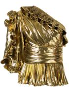 Altuzarra Asymmetric Ruffle Trim Blouse - Gold