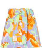 Cap Micheline Belted Skirt - Camo Flower Neon