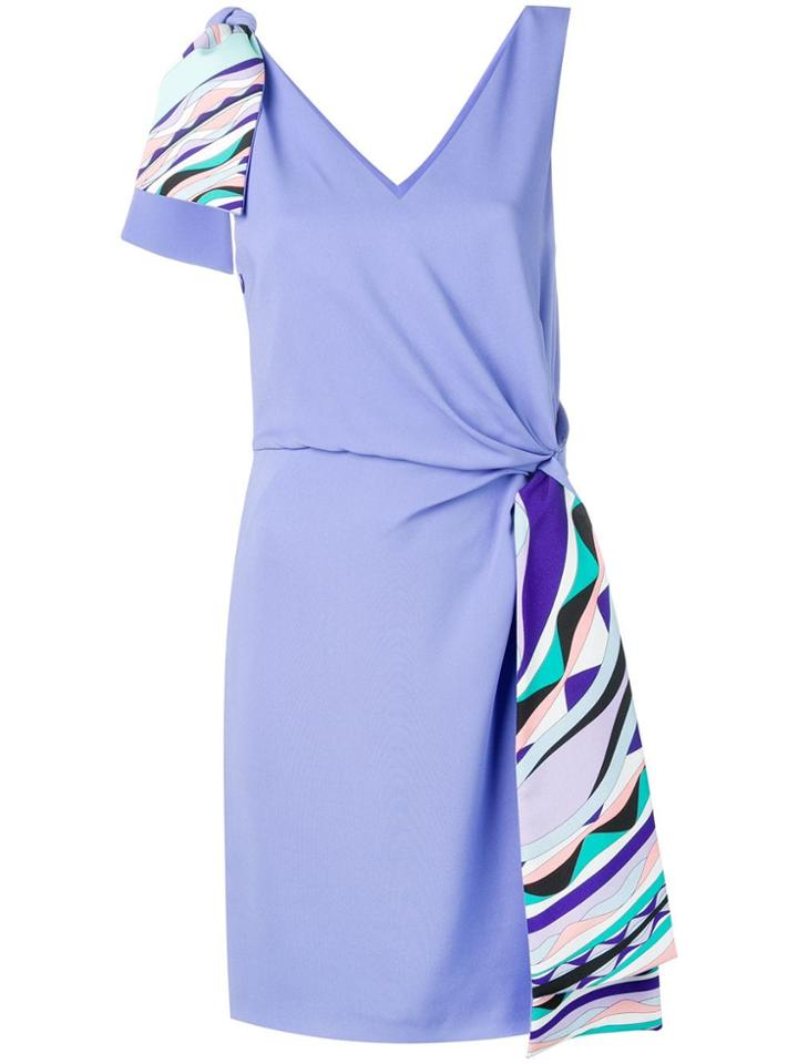 Emilio Pucci Contrast Knot Waist Dress - Purple