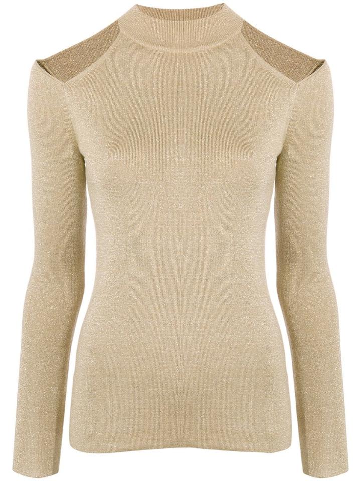 Michael Michael Kors Cut-out Shoulder Jumper - Metallic