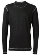 Dolce & Gabbana Contrast Stitch Sweater, Men's, Size: 52, Black, Cotton/silk