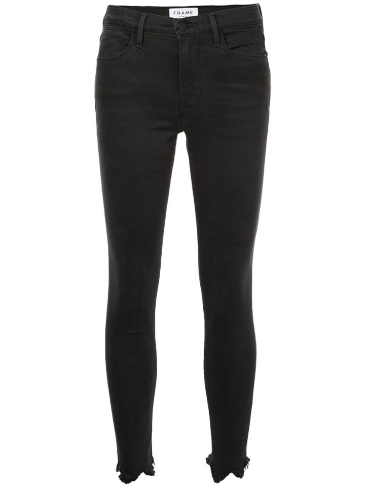 Frame Denim Le High Skinny Jagged Hem Jeans - Black