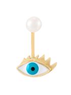 Delfina Delettrez Eye Piercing Earring, Women's, Blue, 9kt Gold/pearls/enamel