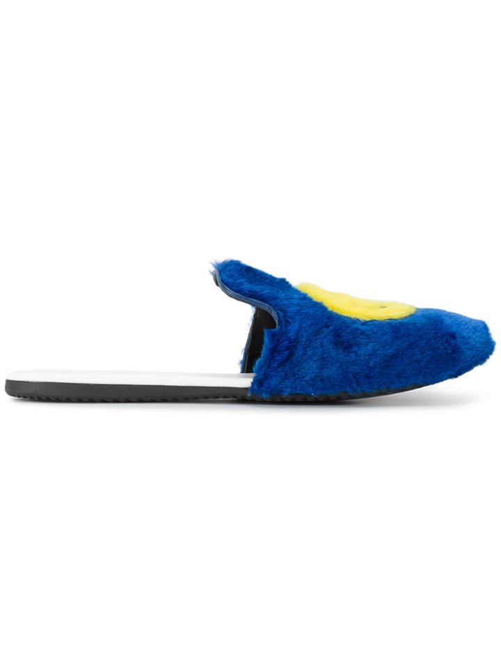 Joshua Sanders Smile Flat Mules - Blue
