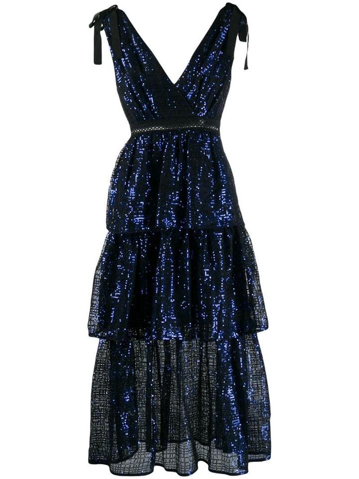 Self-portrait Sleeveless Midi Dress - Black