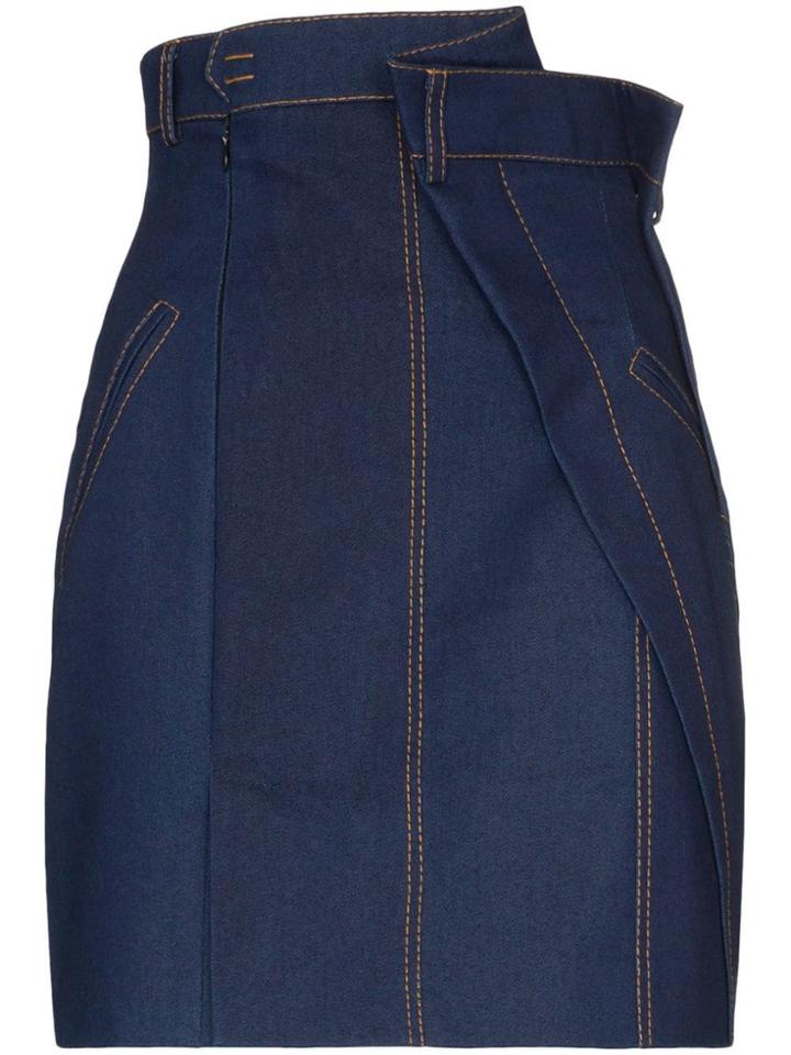 Situationist Super High-waisted Denim Mini Skirt - Blue