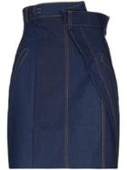 Situationist Super High-waisted Denim Mini Skirt - Blue