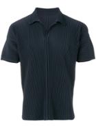 Homme Plissé Issey Miyake Ribbed Effect Polo Shirt - Blue