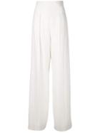 Proenza Schouler Textured Crepe High Waist Pants - White