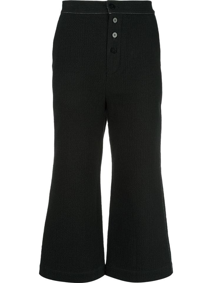Renli Su Flared Cropped Trousers - Black