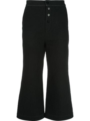 Renli Su Flared Cropped Trousers - Black