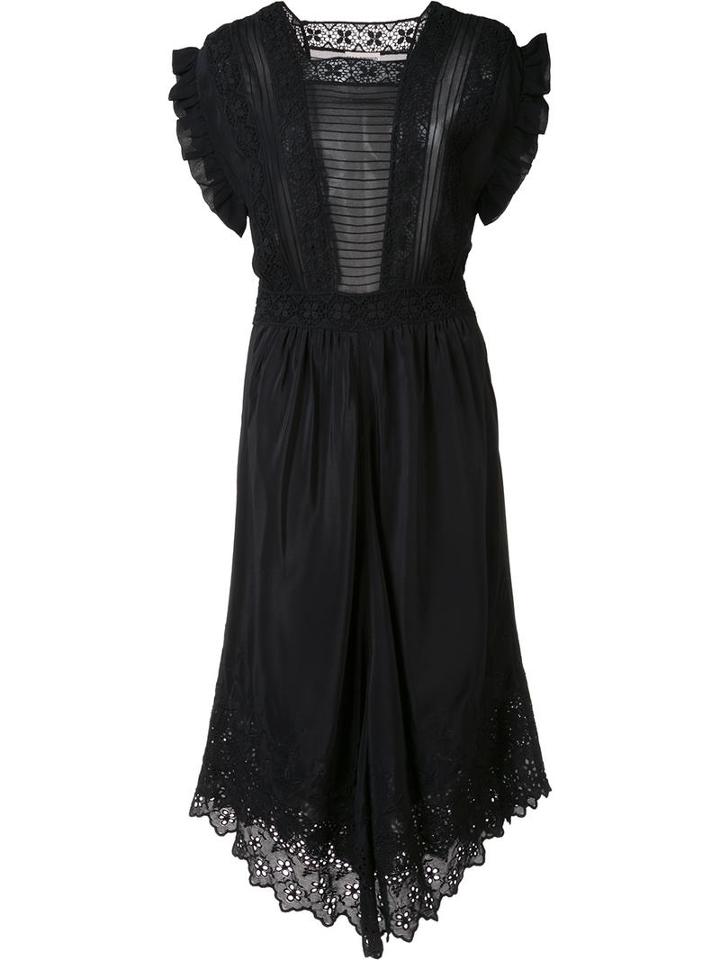 Ulla Johnson Embroidered Details Dress, Women's, Size: 4, Black, Cotton