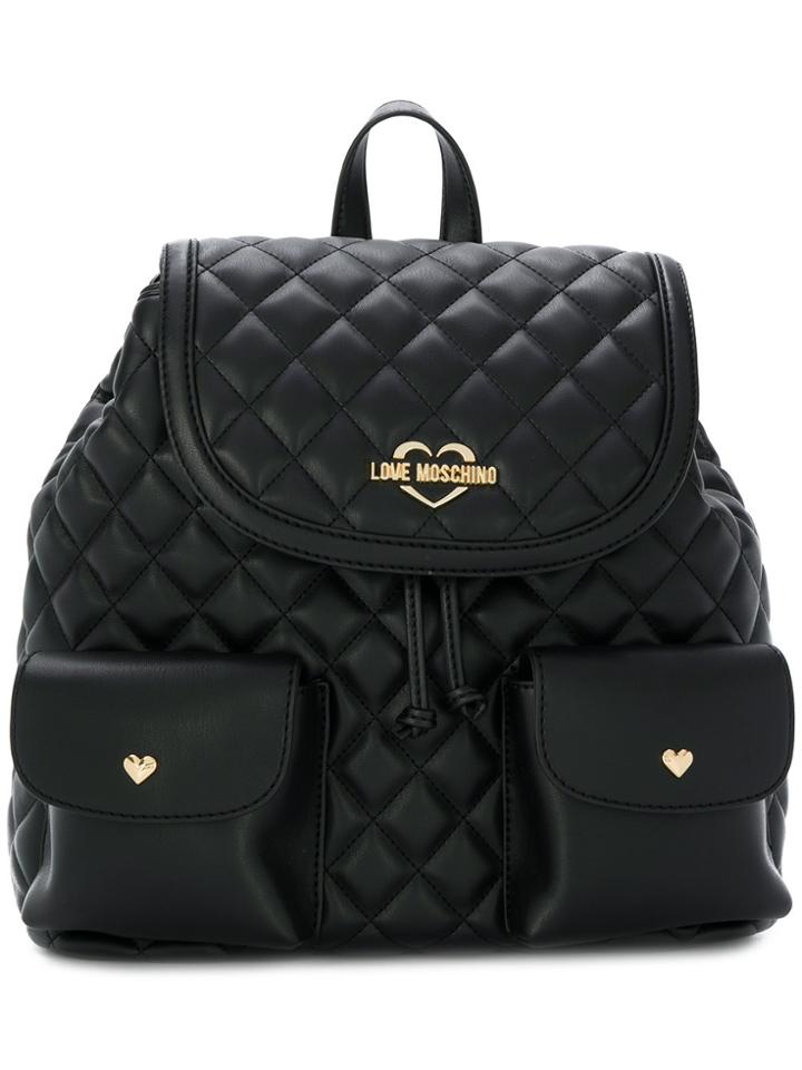 Love Moschino Quilted Backpack - Black