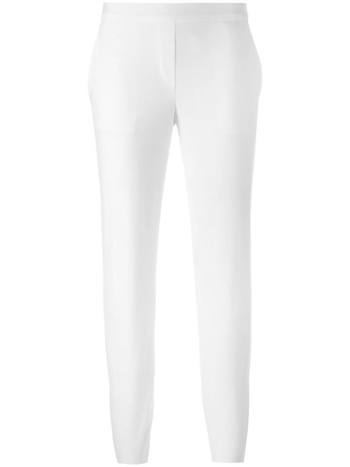 Theory Cropped Trousers, Women's, Size: 6, White, Polyester/polyurethane/cotton/spandex/elastane