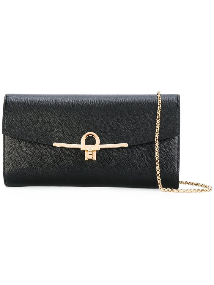 Salvatore Ferragamo - Gancio Clutch Bag - Women - Calf Leather - One Size, Black, Calf Leather