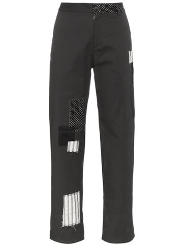 78 Stitches Cotton Patchwork Trousers - Grey
