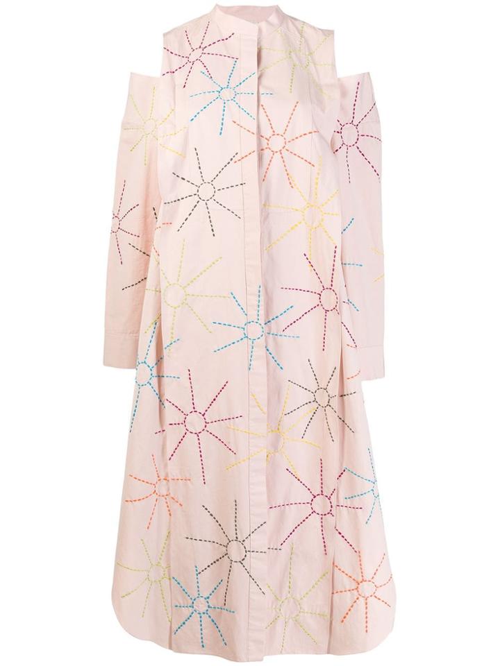 Maison Rabih Kayrouz Cold-shoulder Flared Dress - Pink