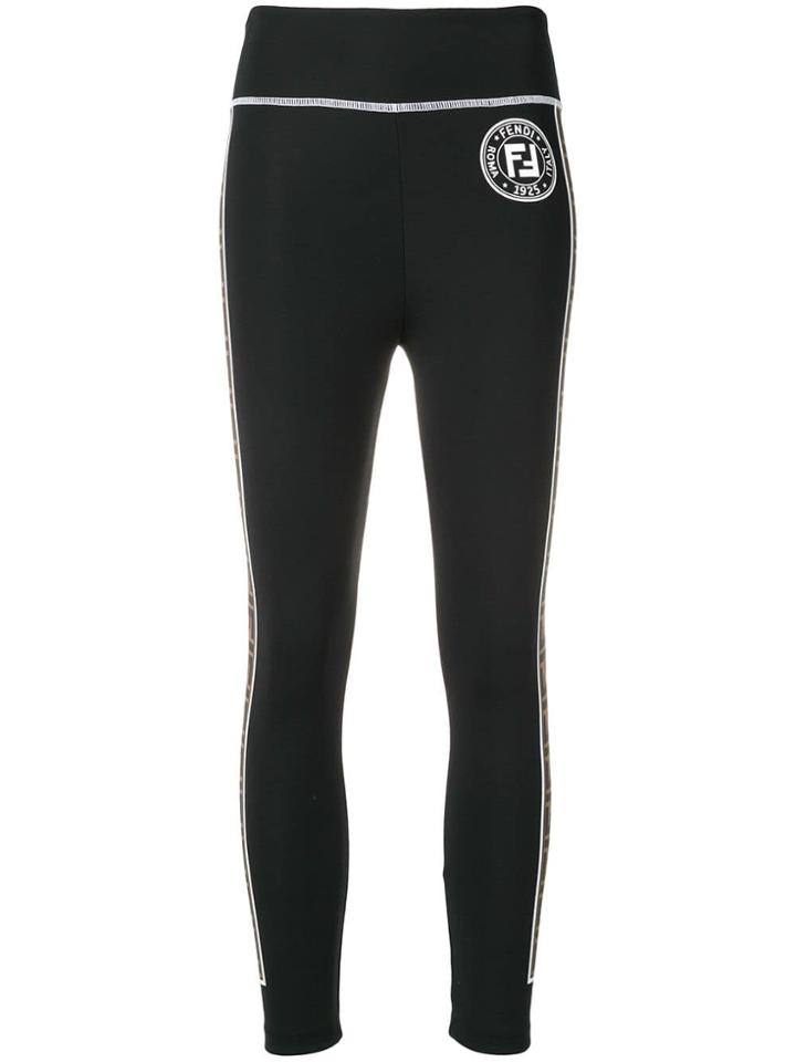 Fendi Ff Insert Leggings - Black