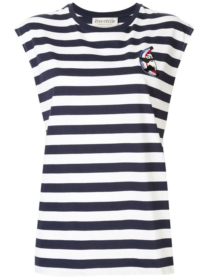 Être Cécile Striped Logo Tank Top - Blue