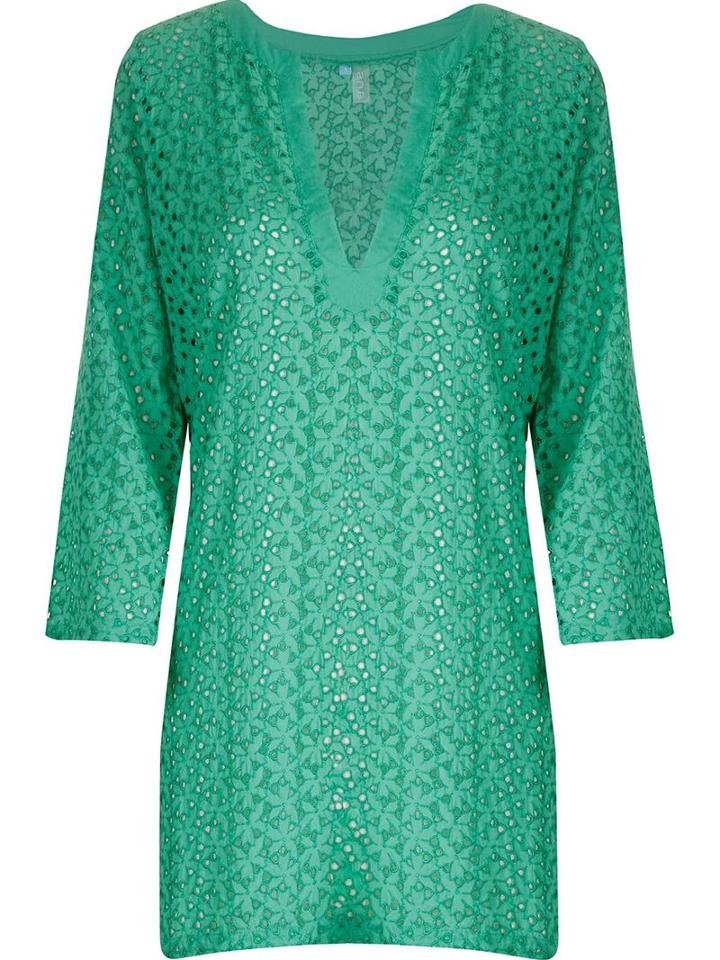 Sub V Neck Beach Dress, Women's, Size: Medium, Green, Viscose
