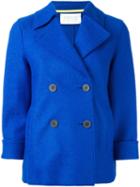 Harris Wharf London Short Peacoat, Women's, Size: 44, Blue, Virgin Wool
