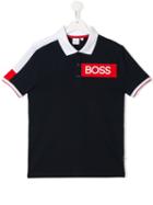 Boss Kids Logo Print Polo Shirt - Blue