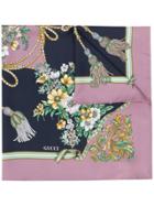 Gucci Floral Print Silk Scarf - Pink